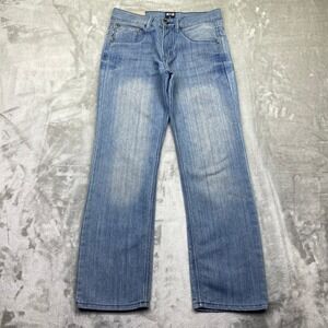 VTG FUSAI Jeans Light Wash Bootcut Denim Pants Sz 30‎ Fits 29" Mens Grunge